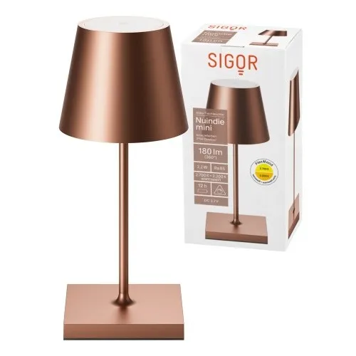 Nuindie mini LED Akku Tischleuchte bronzefarben IP54 in bronze von Sigor