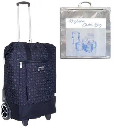 Punta Big Wheel Einkaufsroller mit Thermotasche – Schwarz Monogramm 0101