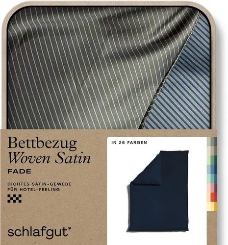 Schlafgut Bettdeckenbezug Woven Satin Fade, Schwarz-Dunkelblau - Hochwertiger Bettdeckenbezug in 155x220 cm, Oeko-Tex® zertifiziert, pflegeleicht und atmungsaktiv für besten Schlafkomfort.