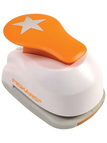 Fiskars Hebelstanzer ''Stern'' in Weiß/ Orange - (B)5 x (H)15 x (T)9 cm, Damen
