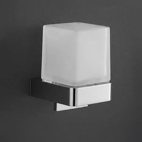 Bürstenking Seifenspender Chrom mit satiniertem Kristallglas – 150 ml Einhandbedienung