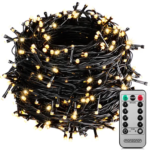 MONZANA® 400 LED Lichterkette 40m mit Fernbedienung in schwarz von Monzana