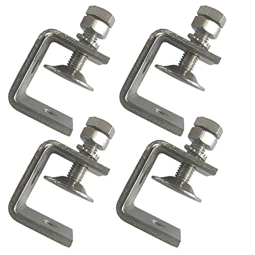 C-Zwingen Set, 4 Stück Heavy Duty C-Clamp, Edelstahl Heavy Duty Clamp, Holzbearbeitung Fixture Clamp, für Diy Holzbearbeitung, Schweißen, Tischlerei, Silberfarben