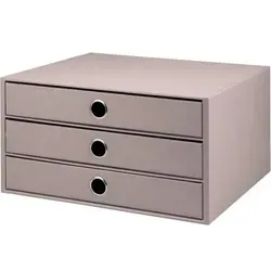 Rössler-Papier Schubladenbox S.O.H.O. A4 quer - Elegante Schubladenbox in taupe, ideal für A4-Format, mit 3 Fächern und hochwertiger Rippung. Handgefertigt, stapelbar und strapazierfähig – perfekter Ordnungshüter für Ihr Büro!
