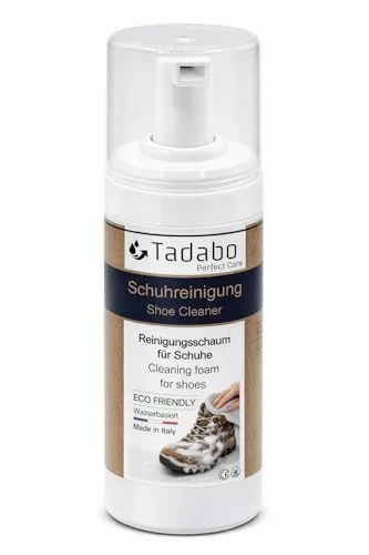 Tadabo Schuhreinigung 150 ml | Schuhreiniger für Sneaker, Leder, Wildleder, Nubukleder, Veloursleder & Kunstleder | Reinigung für Wanderschuhe, Trekkingschuhe, Sportschuhe & Stiefel | entfernt Flecken