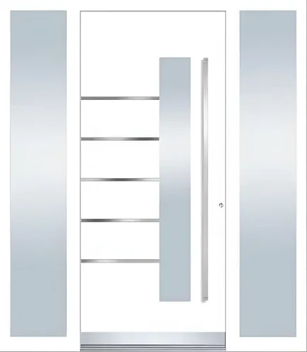 Luxuriöse weiße Eingangstür aus Aluminium mit Milchglas - Elegante Eingangstür mit modernem Design und hochwertigem Milchglas. Ideal für einladende Eingänge. Maße: 90 x 200 cm, inklusive Anleitung.
