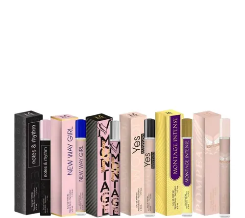 Montage Brands Eau de Parfum Discovery Set für Damen, 6-tlg. - Entdecke das Montage Discovery Set für Damen – 6 exquisite Düfte (je 15 ml) für jeden Anlass. Ideal zum Ausprobieren oder Verschenken. Kompakt und elegant, perfekt für unterwegs!