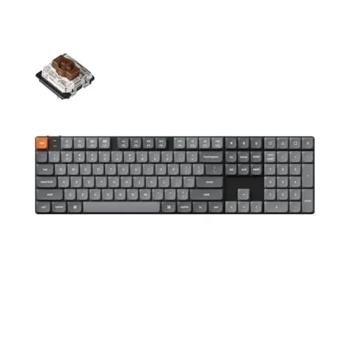 Keychron K5 Max - Ultraflache kabellose mechanische Tastatur - Tastaturen mit 3-Modus Bluetooth/2.4 GHz/Kabel, QMK/VIA programmierbar, ultra-schlank und mit hervorragender taktiler Reaktion für effizientes Arbeiten und Gaming.
