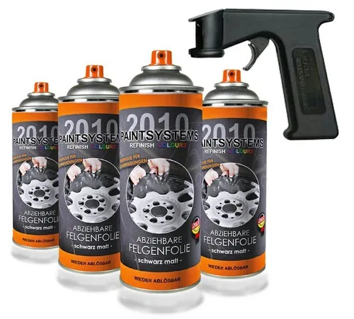 Produktbild Paintsystems Felgenfolie schwarz matt 4 x 400ml