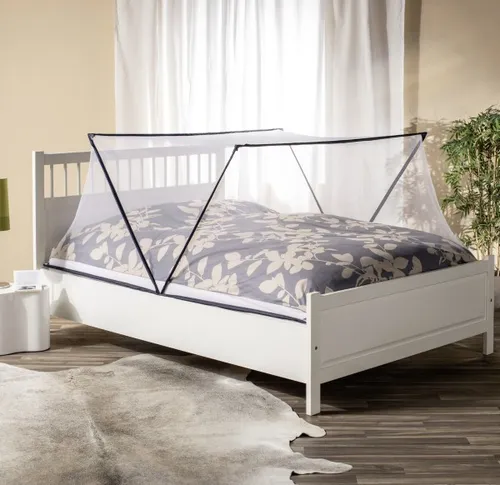 Windhager IS Falt-Moskitonetz 140 x 200 cm - Betthimmel & Moskitonetze, faltbares Design für einfachen Zugang und optimalen Insektenschutz.