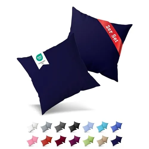 Buymax® Kissenbezug 40x40 cm (2er-Set) 100% Jersey Baumwolle
