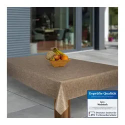 Laro Wachstuch-Tischdecke Weihnachten Beige Braun 220x130 cm
