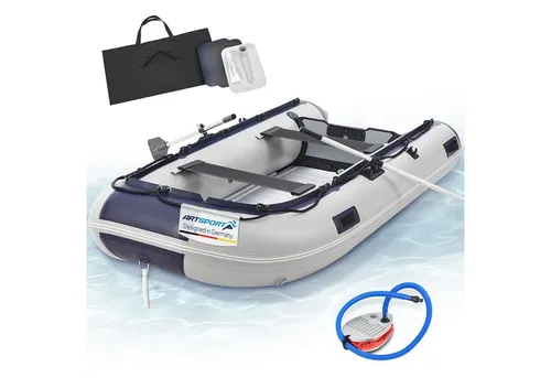ArtSport Schlauchboot 3,20 m - Aufblasbares Paddelboot für 4 Personen, stabiler Aluboden und inklusive Paddel, Pumpe und Reparaturset