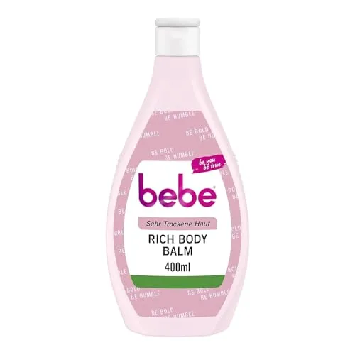 bebe Rich Body Balm 400 ml, schnell einziehende Bodylotion mit Sheabutter und Bienenwachs für sehr trockene Haut, sanft duftend und Feuchtigkeit spendend