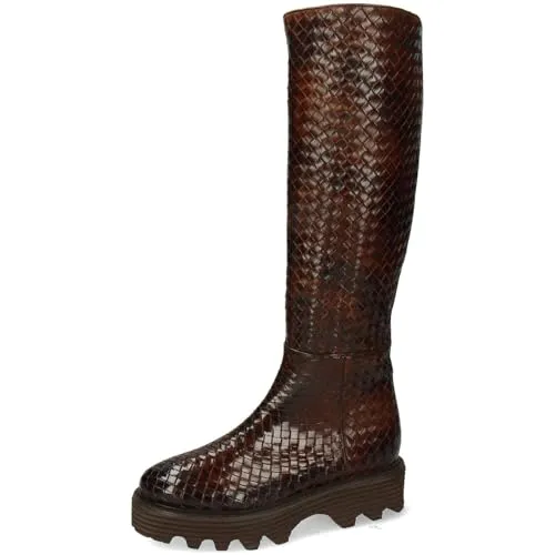 Melvin & Hamilton Damenstiefel Leonie 21 Braun 40 - Elegante Stiefel aus gewebtem Kalbsleder, ausgestattet mit einer ultraleichten Gummisohle für hohen Tragekomfort und einem stilvollen Look. Perfekt für jeden Anlass!