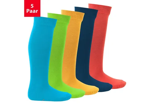 Footstar Langsocken EVERYDAY! 5 Paar Kinder Kniestrümpfe Lange Socken für Mädchen & Jungen