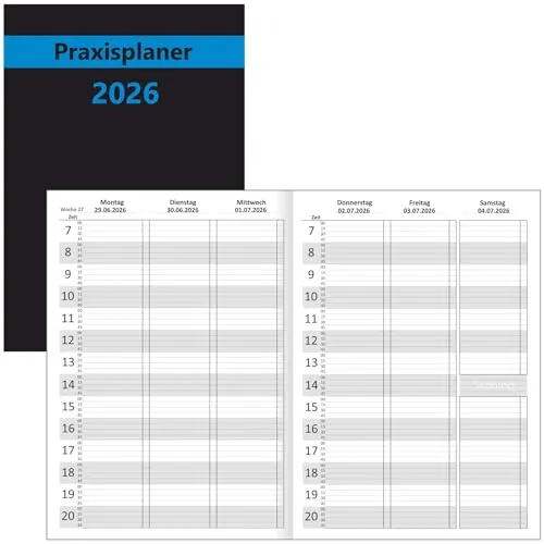 Praxisplaner 2026 A4 15min Takt Terminplaner Terminbuch mit Datum Kalender Timer