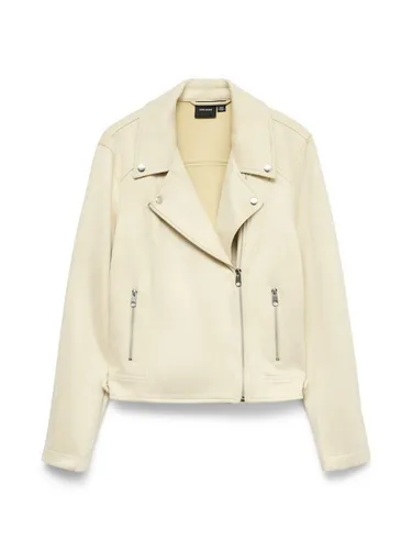 VERO MODA Damen Vmjose Short Faux Suede Jacket Noos - Funktionsjacken mit Reißverschluss und Bandkragen, perfekt für Übergangstage – stylisch und bequem!