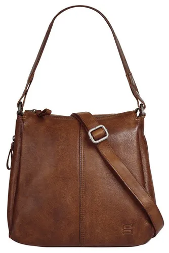 Umhängetasche SPIKES & SPARROW, Damen - Handtaschen aus 100% Rindleder im Vintage-Look, ideal für den Alltag mit praktischen Fächern für Smartphone und Schlüssel, abnehmbarer Schultergurt für flexibles Tragen.
