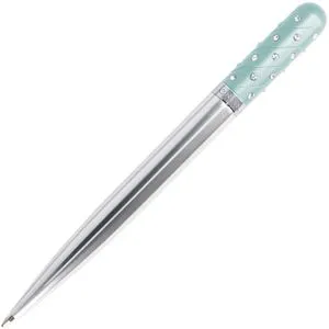 Online Kugelschreiber Crystal Pen Turquoise, 37079, Gehäuse silber/türkis Aluminium, Schreibf. schwarz