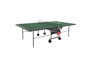 Sponeta Outdoor Tischtennisplatte mit Schlägerset und Abdeckhülle grün