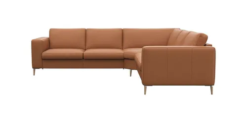 FLEXLUX Ecksofa Fiore, gleichschenklig, super Sitzkomfort durch Kaltschaum im Sitz, breite Armlehnen, Füße Alu+ Eiche, L-Form