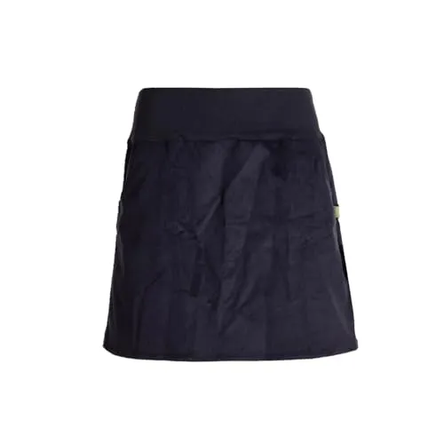 Vishes Damen-Cordrock mit breitem Bund & Taschen in Schwarz | Größe XS (34-36) | Handgefertigt aus 100% Baumwolle | Für warme & kalte Monate | Nachhaltige Alternative Bekleidung