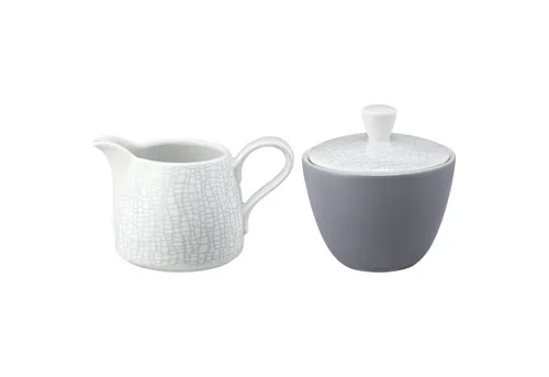 Seltmann Weiden Life Fashion Milch- und Zucker-Set - Elegant Grey - Zuckerdosen aus hochwertigem Porzellan, spülmaschinenfest und ideal für festliche Anlässe oder das gemütliche Frühstück. Stilvolle Eleganz mit natürlichem Design.