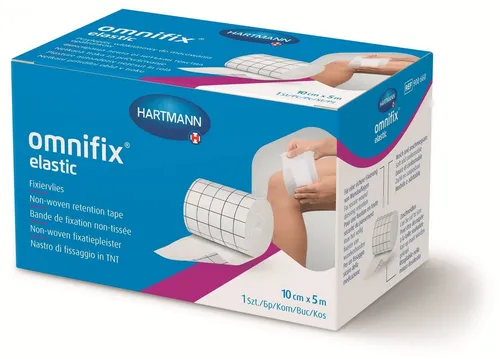 OMNIFIX Elastic 10 cm x 5 m - Fixiervlies - Hypoallergenes Fixiervlies für sichere Verbandfixierung; weich und anschmiegsam, optimal für empfindliche Haut; extrem luft- und wasserdampfdurchlässig, ideal für Patientenversorgung.