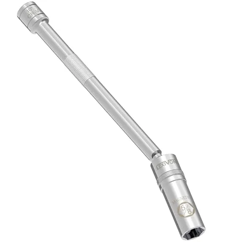 LEXIVON zündkerzenschlüssel für Zündkerzen 16mm Aufnahme, und 25cm Gesamtlänge, schwenkbare magnetische Steckschlüssel für Auto und Motorrad, Zündkerzen Entferner, hochwertiges Cr-V-Stahl (LX-122)