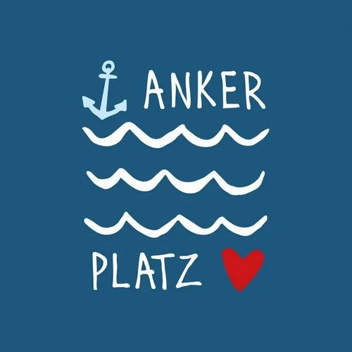 Servietten Seaside Ankerplatz Wellen Ozean Herz Maritim dunkelblau 33x33cm 20