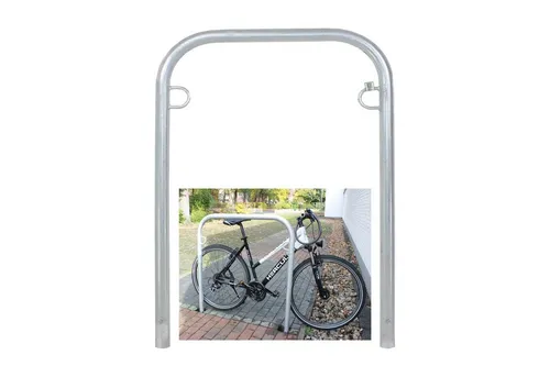 Fahrradanlehnbügel zum Einbetonieren – 780 mm breit - Fahrradhalter & -ständer, feuerverzinkt für hohe Langlebigkeit, doppelseitig nutzbar mit 2 Stellplätzen, ideal auch als Absperrpfosten oder Baumschutz.