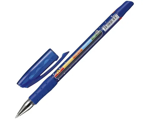 STABILO Exam Grade Kugelschreiber - Einzelstift blau, ergonomische Griffzone und Sichtfenster für Tintenvorratsschätzung