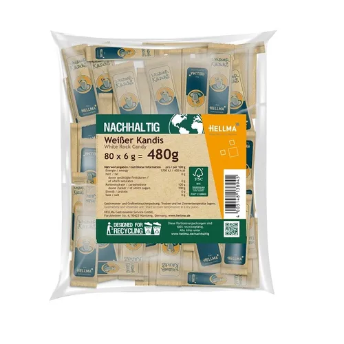  Hellma weisser Kandis-Zucker, 80 Portionen im Beutel 13,21€/1kg