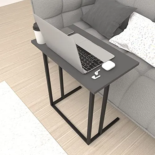 [en.casa] Laptoptisch Högsby Beistelltisch C-Form - Beistelltisch für Wohnzimmer und Schlafzimmer, ideal als Laptoptisch mit stabilem Metallgestell und zeitlosem Design. Schneller Aufbau und leicht zu reinigen.