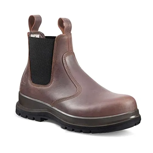Carhartt® S3 Sicherheitsstiefel F702919 Chelsea Safety Boot - Dunkelbraun - Größe 44 - Wanderschuhe mit S3-Zertifizierung, wasserabweisendem Leder und Vibram-Sohle für optimalen Halt und Rutschfestigkeit. Ideal für Sicherheit und Komfort bei langen Arbeitstagen.