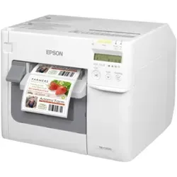 Epson ColorWorks C3500 - Farb-Etikettendrucker mit Cutter - Farb-Etikettendrucker für präzise Etiketten in professioneller Qualität, ideal für kleine bis mittelgroße Unternehmen. Mit USB, Ethernet und integriertem Cutter für effizientes Arbeiten.