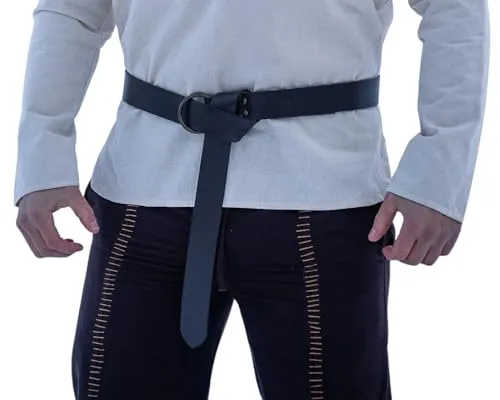 Leonardo Carbone® Unisex Wikinger Ringgürtel Arion aus echtem Leder - Mittelalter Gürtel für LARP und Cosplay - Entdecke den handgefertigten Wikinger Ringgürtel Arion aus 100% echtem Leder, ideal für LARP und Mittelalter-Events. Mit 190 cm Länge und 4 cm Breite vereint er Stil und Komfort für authentische Kostüme.