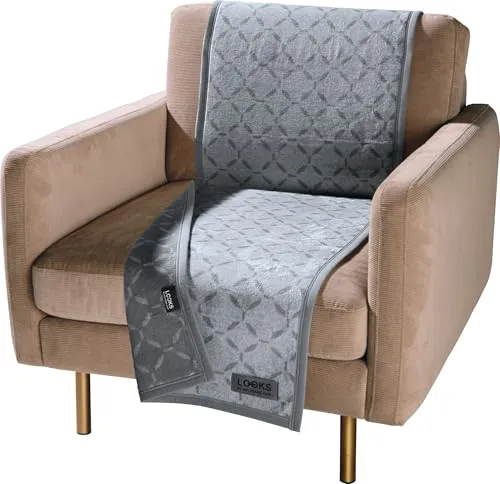 LOOKS BY WOLFGANG JOOP Sessel- und Sofaschoner Baumwollmischung grau Größe 50x200 cm