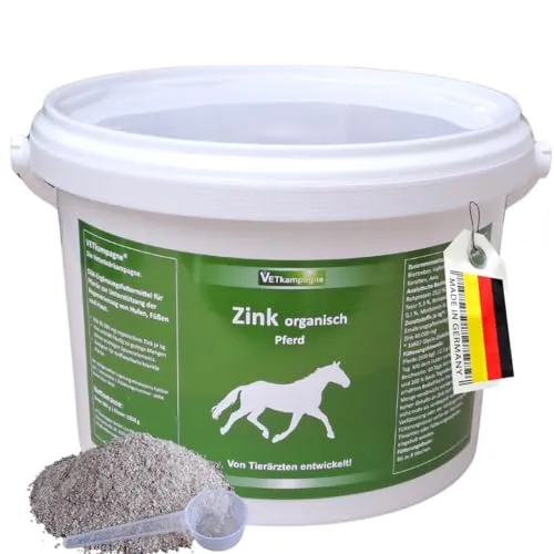 VETkampagne Zink organisch hochdosiert Pulver 1500 g enthält gut bioverfügbares Zinkchelat für Pferde