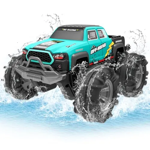 SIVQIKE 4WD Amphibisches Ferngesteuertes Auto - App- & ferngesteuerte Autos, wasserdicht mit Gestensensor und 2 Akkus – ideal für Abenteuer im Sand, Wasser und Gelände für Kinder von 4-12 Jahren.