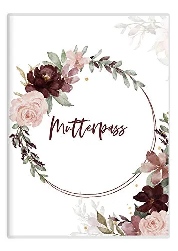 HIMMEL.HERZ.PAPIER® Mutterpasshülle - Mutterpass Schutzhülle - Hochwertige Mutterpass-hülle für deinen Mutterpass - Mütterpasshüllen - Bordeaux