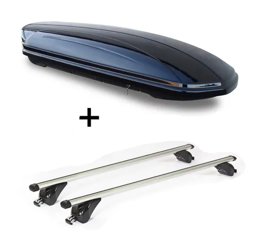 Dachbox MAA580L mit KING1 Dachträger für Citroen C4 Aircross - Praktisches Dachboxenset mit 580 Litern Stauraum. Ideal für Reisen, mit einfachem Quick-System zur Montage und abschließbarem Design für mehr Sicherheit.