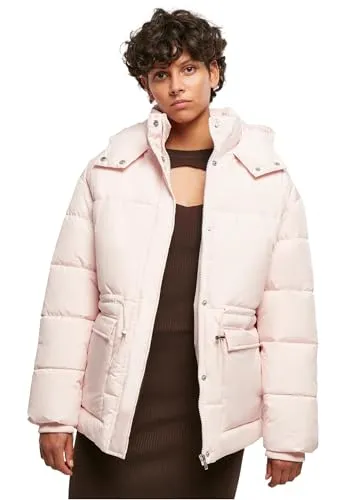 Urban Classics Women's TB5080 Ladies Waisted Puffer Jacket - Pink, M - Funktionsjacke mit regulärem Fit und A-Linie Schnitt, ideal für stilvolle Wärme an kalten Tagen.