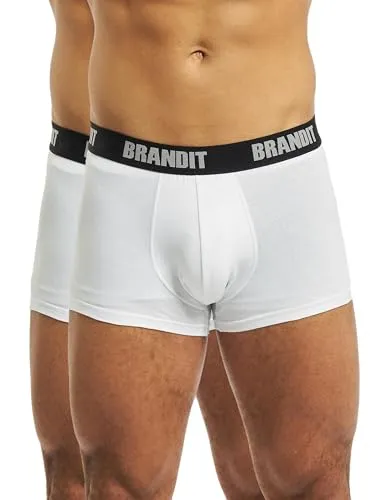 Brandit Boxer Shorts Logo 2 Pack, Farbe: White+White, Größe: XXL