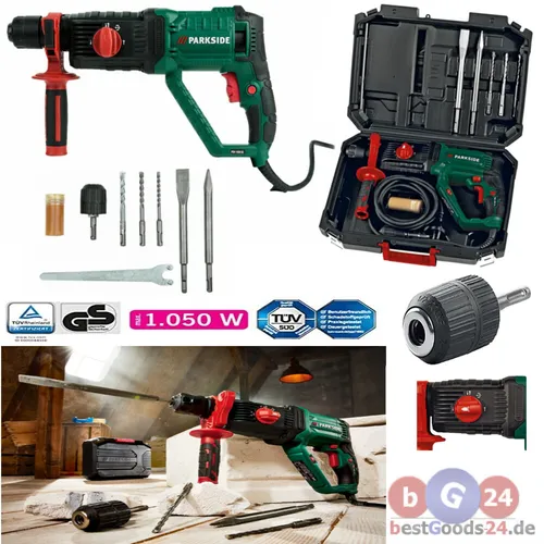 Bohr- und Meißelhammer 1050W | PBH 1050 C3 | 3,0 Joule | 9-tlg. Set | Parkside