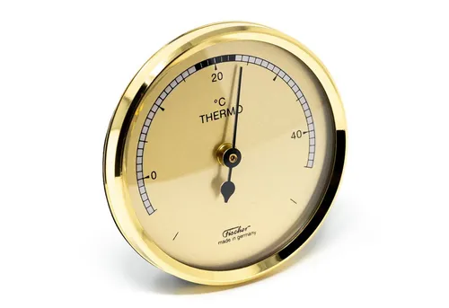 Fischer Raumthermometer 151 - Bimetall Thermometer 68 mm Made in Germany - Präzises Raumthermometer mit 68 mm Durchmesser aus hochwertigem Messing, ideal für exakte Temperaturmessungen in jedem Raum.