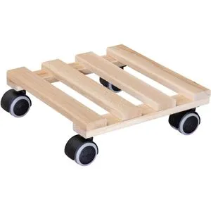 Wagner-System Pflanzenroller 20009701, eckig, Buche massiv, 100kg, natur, 25 x 25cm