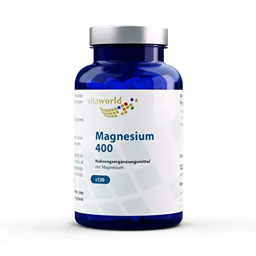 3er Pack Vita World Magnesium 400mg 360 Vegi Kapseln Apotheker-Herstellung