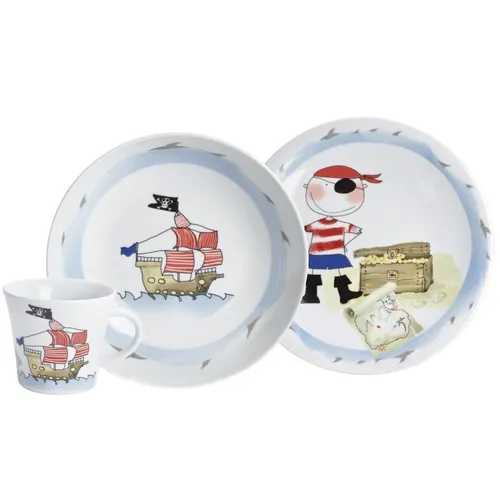 Kinderset Schatzpirat, blau/rot, 3-teilig in blau von Kahla